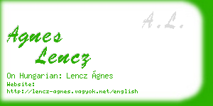 agnes lencz business card